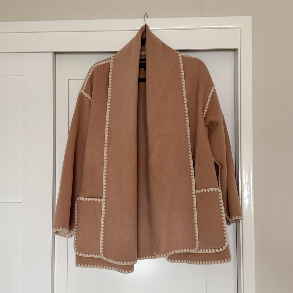 Quince Double Face Merino Wool Scarf Coat - Small